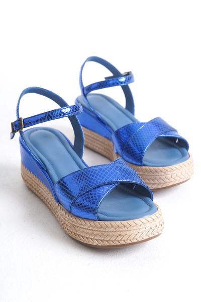 Elile Shoes صندل بكعب عريض من الجلد الطبيعي ونعل ناعم