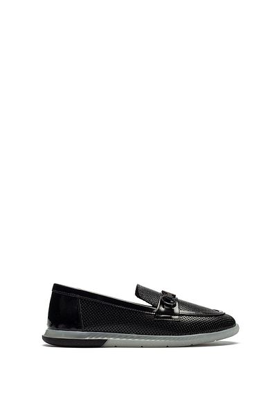 Dedos Mocasin zilnic cu imprimeu cu ac pentru femei Pantofi casual din piele lacuita 12110