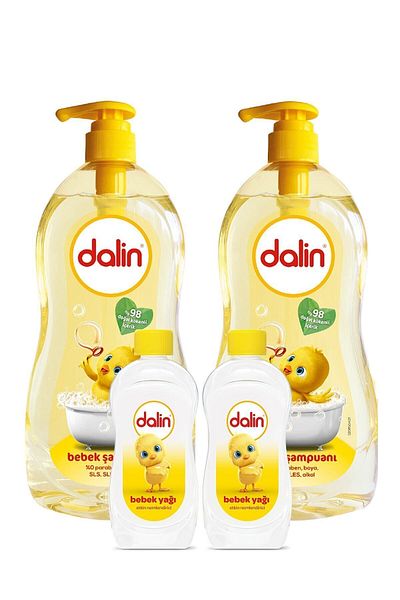 Dalin Shampoo 900ml X 2 Pcs + Baby Oil 200 ml X 2 Pcs