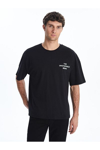 LC Waikiki New Season Crew Neck εμπριμέ χτενισμένο βαμβακερό ανδρικό Tisort - S5II91Z8