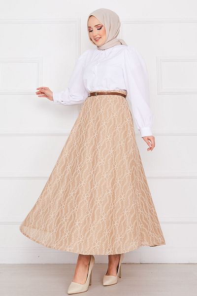 EBRUTESETTÜR Chain Pattern Lace Skirt