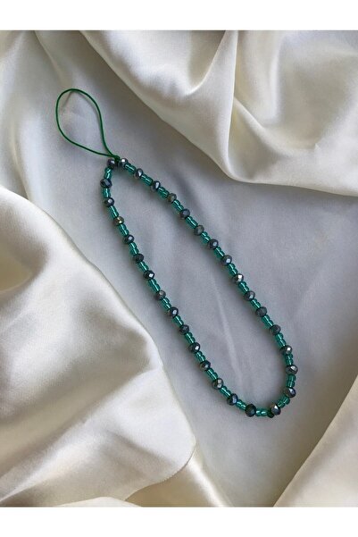 PEONY peonyofficiall Emerald Green Crystal Design Phone Charm Lanyard Phone S...