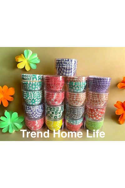 Trend Home Life Colorful Patterned Muffin and Cupcake Papers, 500 Pieces