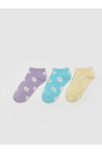 LC Waikiki New Season Floral Girls' Booties Socks 3-Piece - S5Ke73Z4