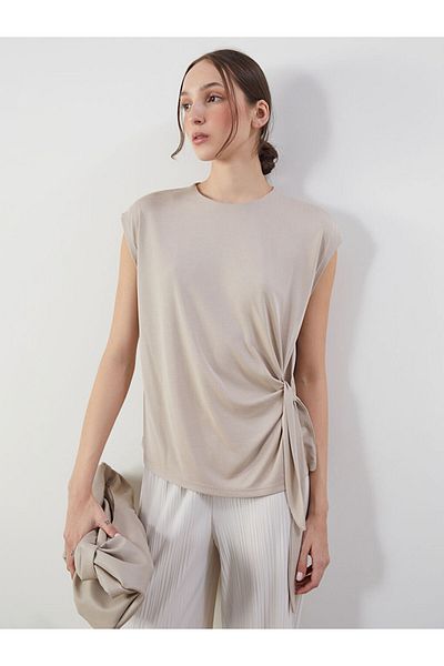 LC Waikiki   Beige Crew Neck Women's T-Shirt