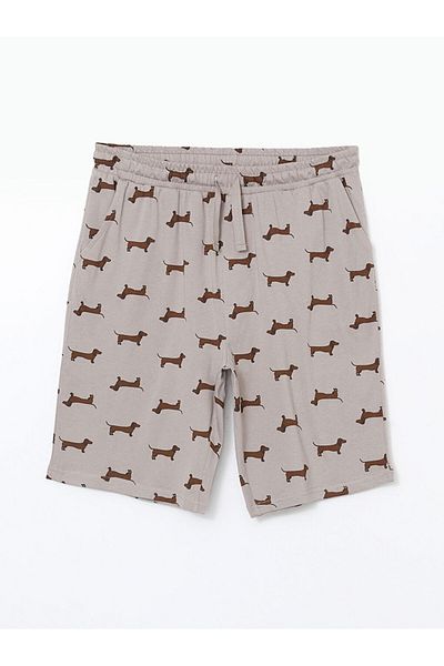 LC Waikiki Beige Standard Fit Men's Pajama Bottom Shorts