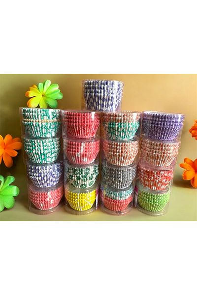 Trend Home Life Colorful 1200 Pieces Muffin Paper and Cake Mold Pattern