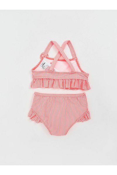 LC Waikiki LCW Παιδικό Σετ μπικίνι για κορίτσια με πορτοκαλί ρίγες