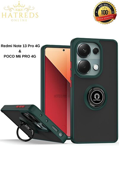 Hatreds Xiaomi Redmi Note 13 Pro 4G Kılıf Yüzüklü Mat Tasarımlı Kamera Koruma...