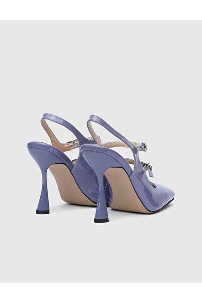 İLVİ Bajuzs Patent Leather Women's Purple Heeled Sandals