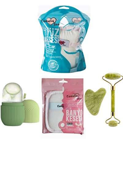 SYN AKSESUAR 4'Lü Cilt Bakım Fırsatı, Kabak Lifi Peeling Süngeri, Doğal Yeşim...