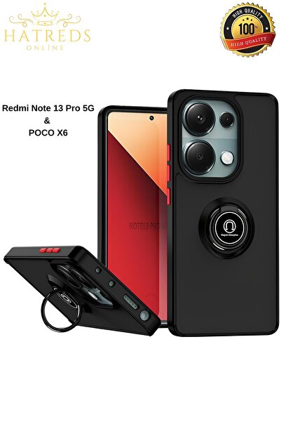 Hatreds Xiaomi Redmi Note 13 Pro 5G Kılıf Yüzüklü Mat Tasarımlı Kamera Koruma...