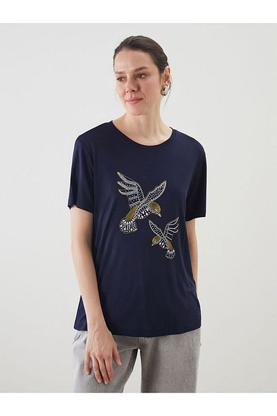 LC Waikiki New Season Crew Neck Printed Women's T-Shirt - S5Ks56Z8
