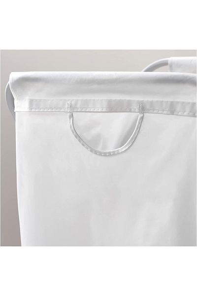 Primo Plus White stainless steel laundry basket with stand