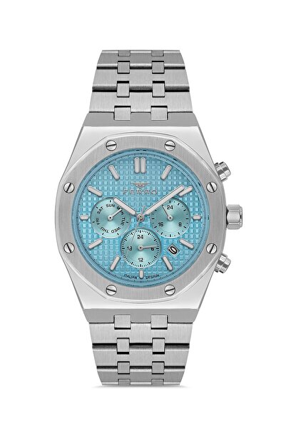 FERRO Gümüş Çelik Kordon Erkek Kol Saati FM11508A-A15 Fonksiyonları Aktif 3AT...