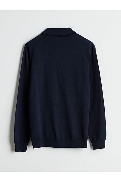 LC Waikiki SOUTHBLUE Standard-Strickjacke für Herren mit Polokragen