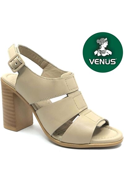 Venüs صندل نسائي من الجلد الطبيعي مريح لتقويم العظام من Merga باللون البيج