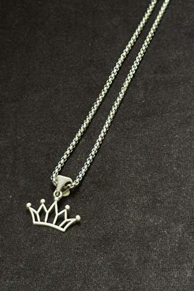 cheetah quality Kral Taç Paslanmaz Çelik Zincir Erkek Kolye