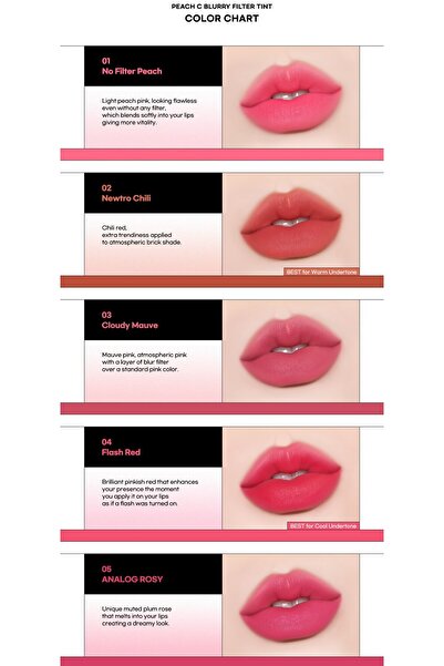 Peach C Blurry Filter Tint Lip To Cheek - Dudak & Yanak Renklendirici Tint - 03 Cloudy Mauve