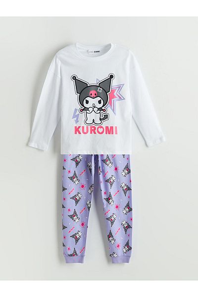 LC Waikiki Set pijamale pentru fete cu imprimeu Kuromi pentru sezon nou - S5O484Z4