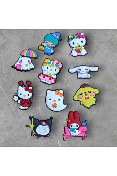 Kaptan Mavi Silikon Terlik Sandalet Süsü Kuromi Cinnamoroll My Melody Hello K...