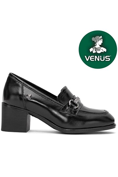 Venüs Ünve Γνήσιο Δέρμα Comfort Ορθοπεδικά Γυναικεία Παπούτσια με τακούνι ΜΑΥΡΟ