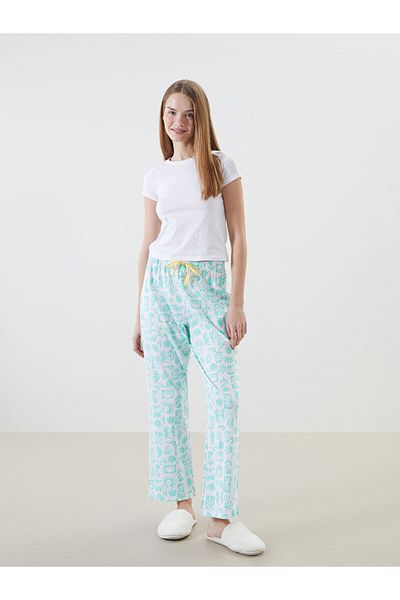 LC Waikiki Pantaloni de pijama pentru femei cu model cu talie elastică sezon nou - S5CU87Z8