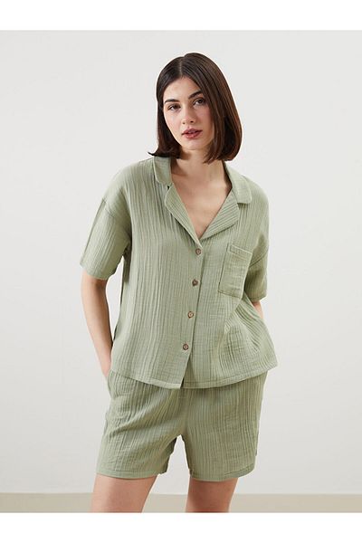 LC Waikiki New Season Shirt Collar Women's Sorted Pajama Set - S5Ep80Z8
