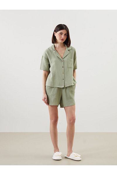 LC Waikiki New Season Shirt Collar Women's Sorted Pajama Set - S5Ep80Z8