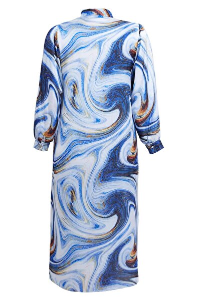 Alvina Patterned Satin Tunic - Plus Size 20522