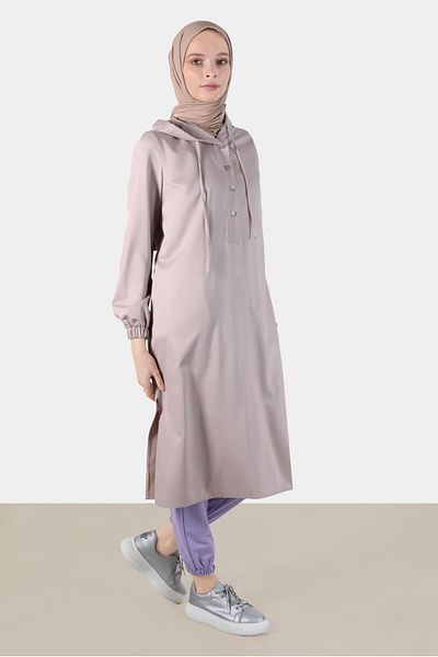 Alvina Hooded Buttoned Tunic - 42784