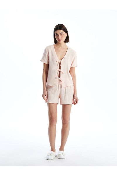LC Waikiki New Season V-Neck Women's Sortlu Pajama Set - S5Ep83Z8