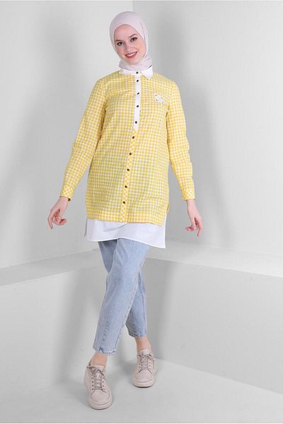 Alvina GINGER PATTERNED BUTTONED TUNIC 43644