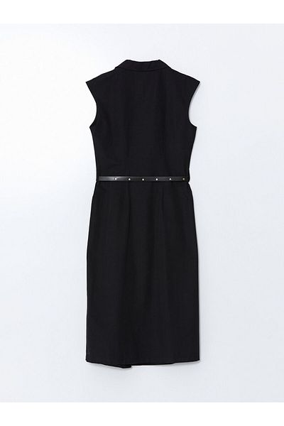 LC Waikiki Φόρεμα LCW Comfort Μαύρο πουκάμισο με ζώνη μέσης