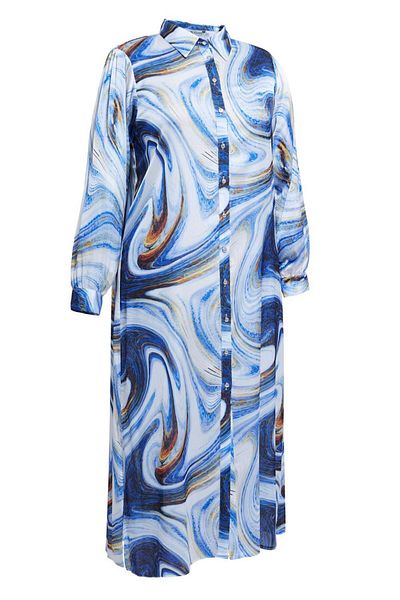 Alvina Patterned Satin Tunic - Plus Size 20522