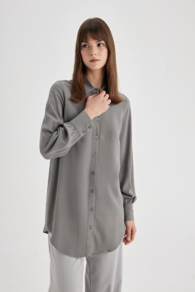 DeFacto Regular Fit Basic Long Sleeve Shirt Tunic Z3538Az24Sp