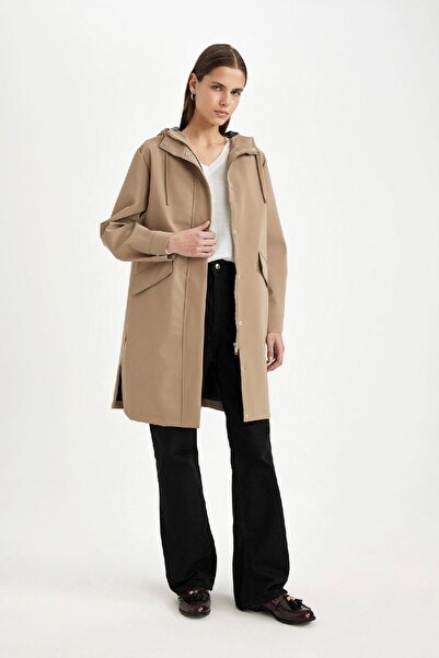 DeFacto Dfc - Waterproof Hooded Relax Fit Raincoat