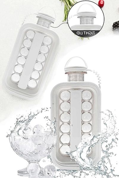 Rosemor Folding Ice Cube Mold and Beverage Bottle Practical Portable