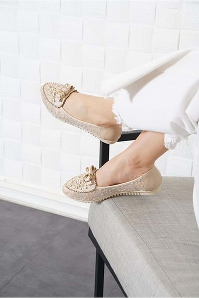 KOCAMANLAR Lace Tetaylı Feles Women's Ballerinas - TEN