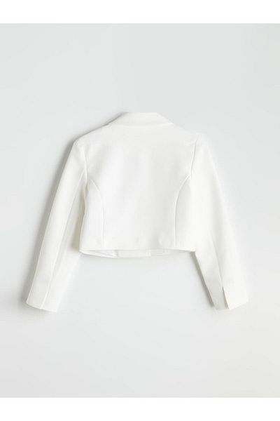 LC Waikiki LCW Παιδικό Λευκό Κοριτσίστικο Crop Blazer Jacket