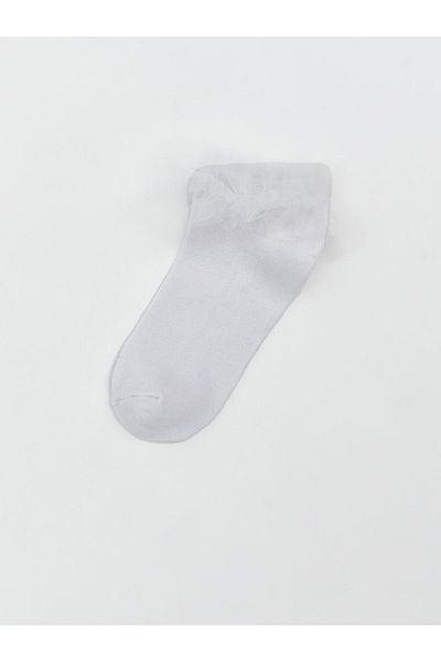 LC Waikiki Lcw Kids White Lace Detailed Girls Booties Socks
