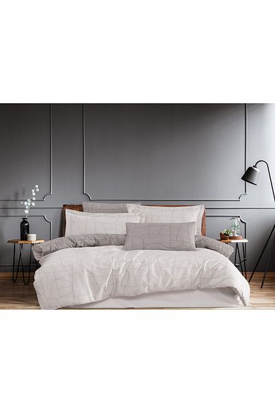 Class Home Collection Double Linen Set Class Home Collection 100% Satin Cotton 210TC 6 Pieces Duvet Cover 200x220cm Nordic