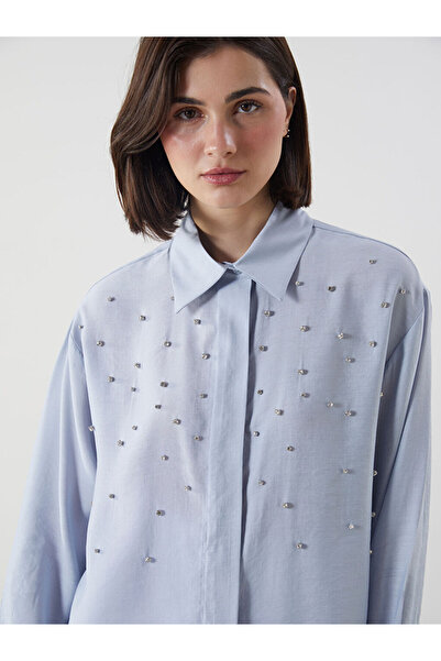 LC Waikiki Rmz Gi̇yi̇m Farkiyla Stoned Loose Fit Women's Shirt Tunic