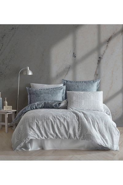 Class Home Collection Double Linen Set Class Home Collection 100% Satin Cotton 210TC 6 Pieces Duvet Cover 200x220cm Pietro