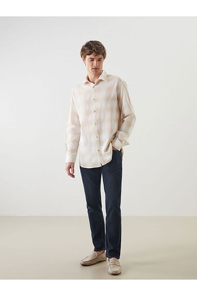 LC Waikiki Regular Fit Long Sleeve Plaid Poplin Men's Shirt