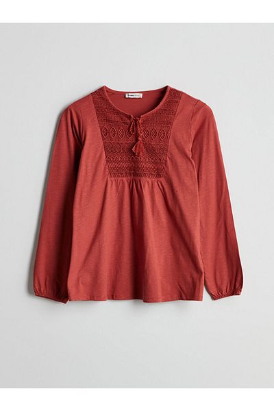 LC Waikiki Quality Parts from Celebi Store |   Tie Collar Embroidered Women's Blouse