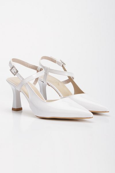 MFT AYAKKABI Patent Leather Pointed Toe 7 cm Heeled Summer Shoes