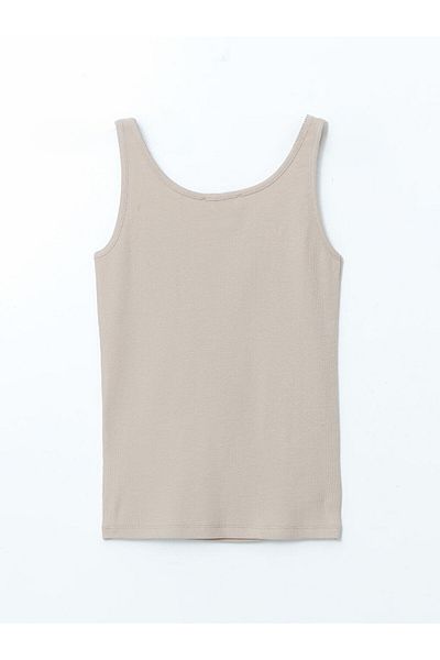 LC Waikiki Lcwaikiki Classic Beige U-Neck Women's Undershirt