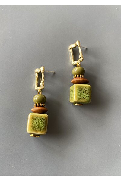 dela otantik Etnik Tarz El Yapımı Seramik Küpe – Çok Renkli Büyük Otantik Küp Küpe - Sallantılı Küpe Takı Jewelry