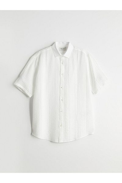 LC Waikiki Lcw Vision White Regular Fit Short Sleeve Men's Shirt